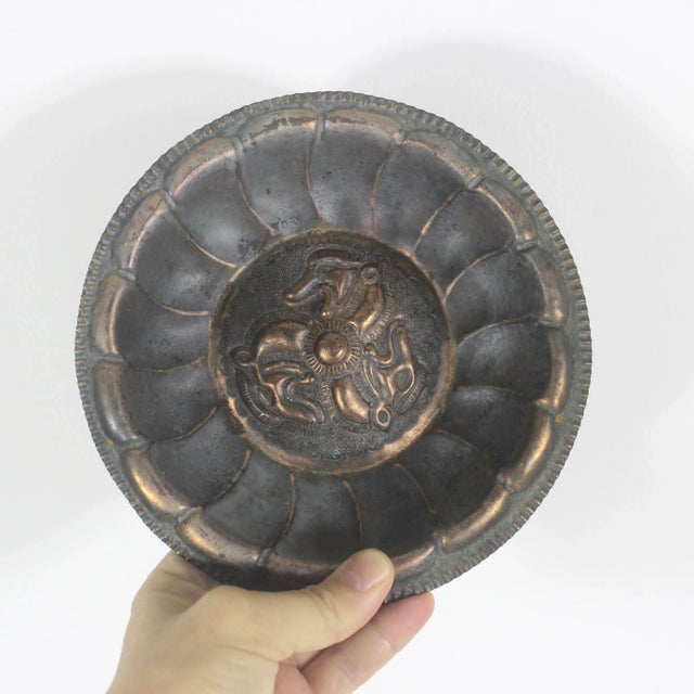 Mid 20th Century Vintage Copper Wall Plate For Sale - Image 5 of 8