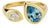 Toi Et Moi Gemstone Ring: Topaz and Moissanite, Size 7.5 For Sale