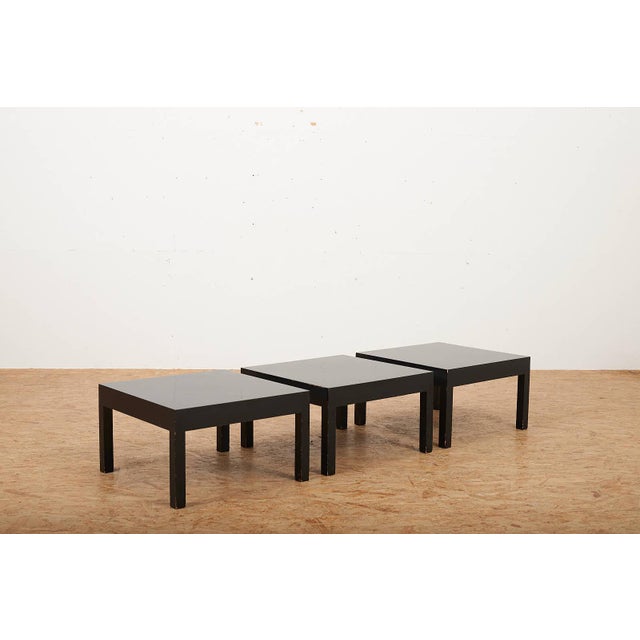 Vintage Nesting Tables in Wood Lacquered Black by Ulrich P. Wieser for Wohnbedarf, 1958, Set of 3 For Sale - Image 17 of 17