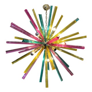 Multicolor Trihedral Ceiling Lamp, 1960s For Sale