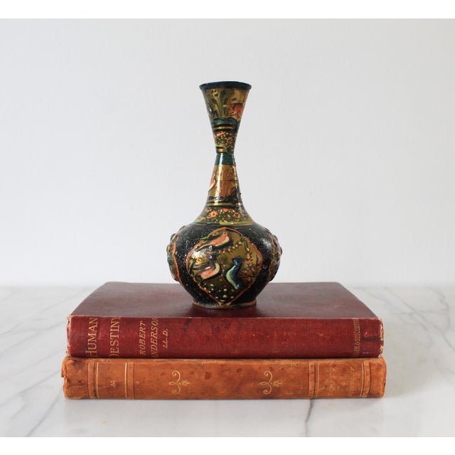 Mid 20th Century Vintage Chinese Hand Painted Cloisonné Vase For Sale - Image 5 of 13