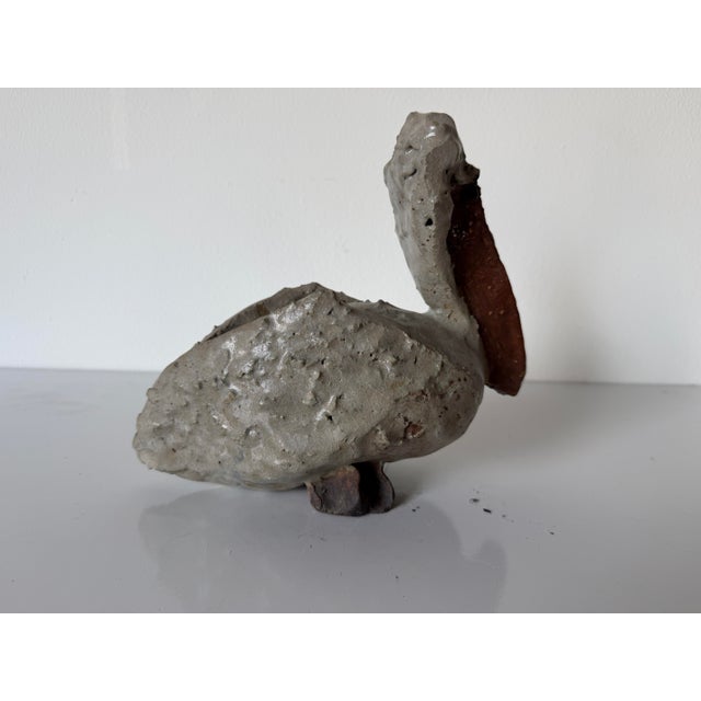 Mid-Century Modern Vintage Handmade Studio Pottery Abstract Pelican Sculpture For Sale - Image 3 of 11