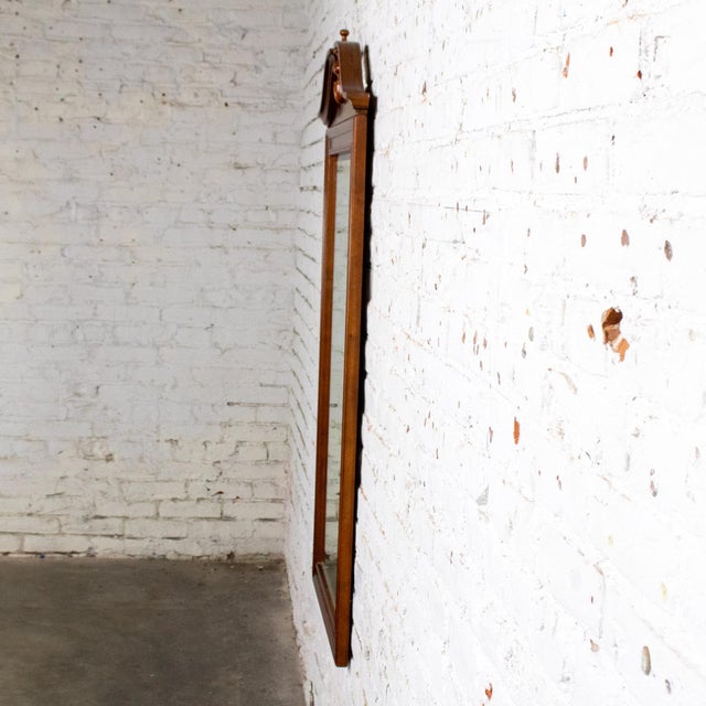 Mid to Late 20th Century Chippendale Style Wall Mirror Rectangular With Arched Carved Pediment Top For Sale - Image 9 of 18