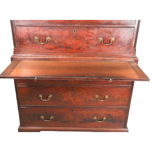 Brown George III 9-Drawer Mahogany Chest on Chest, 18th Century For Sale - Image 8 of 17
