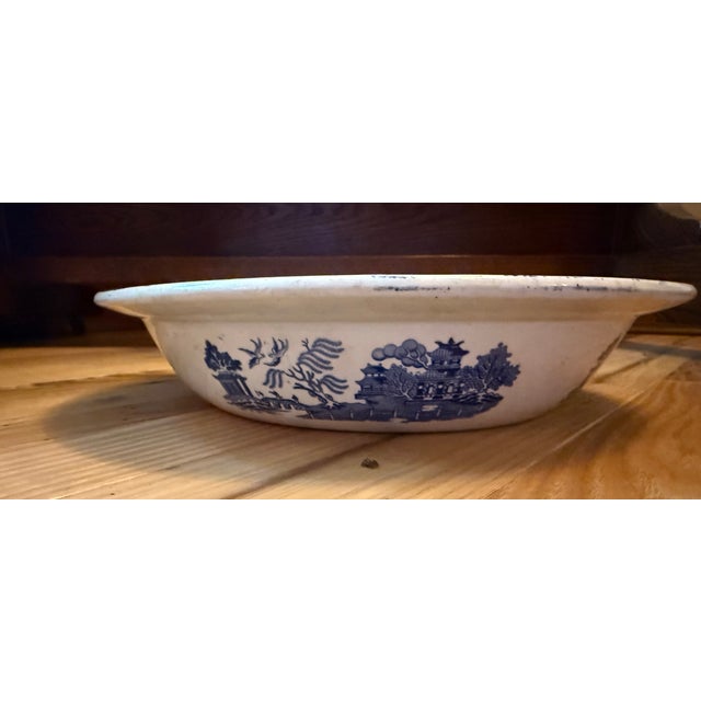 Early 19th Century Antique 19th Century Davenport Blue and White Serveware Bowl Ironstone Large Bowl George III For Sale - Image 5 of 9