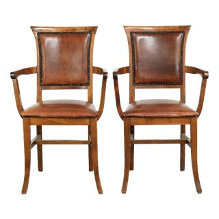 Sheepskin Dining Chairs in Warm Cognac Color, Set of 2 For Sale