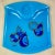 1960s Mid-Century Briard Peacock Blue Pageant Glass Serving Tray, 1964 For Sale - Image 5 of 10