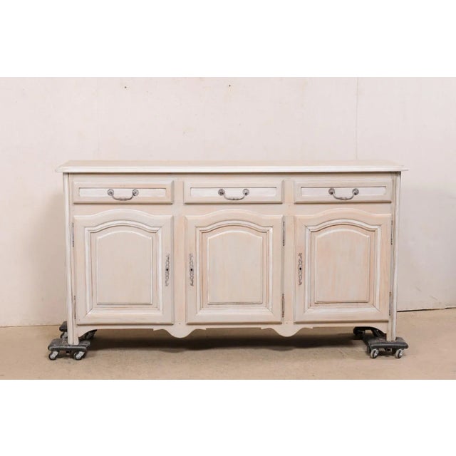 Mid 20th Century French Painted Wood Buffet with Arched Doors For Sale - Image 5 of 12