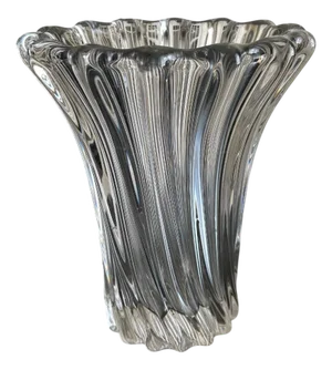 Vintage Crystal Vase by Pierre Davesn, 1950s