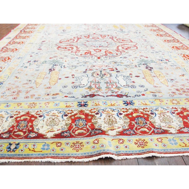 Transitional Antique Turkish Hereke Carpet 6'6" X 9'5" as Is For Sale - Image 3 of 8