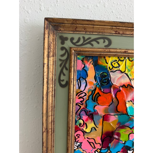 Serg Graff "Find Mr. Squiggle" Abstract Acrylic Painting Framed Outsider Art Coa For Sale In Jacksonville, FL - Image 6 of 8