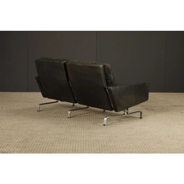 Black Pk-31 Settee by Poul Kjærholm for E. Kold Christensen, 1960s Denmark, Signed For Sale - Image 8 of 16