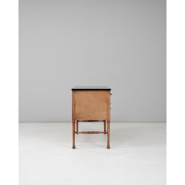 Neoclassical 19th Century French Neoclassical Wooden Chest Of Drawers With Marble Top For Sale - Image 3 of 18