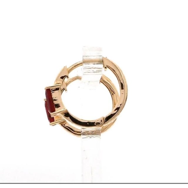 0.71 Ct Natural ruby earring in 14k gold For Sale - Image 18 of 18