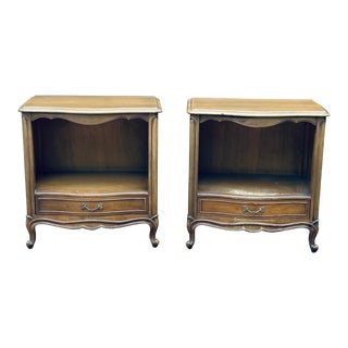 Drexel Touraine French Style Nightstands With Single Drawer & Open Shelf - a Pair For Sale