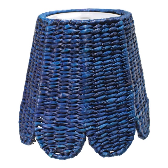 Seagrass Shade Cover (Scalloped in Blue) For Sale
