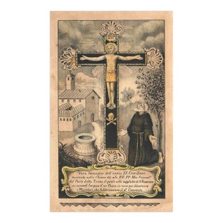 Eliane Petit, St. Francis and the Crucifix, Lithograph, Carlo Verdon, 1850s For Sale