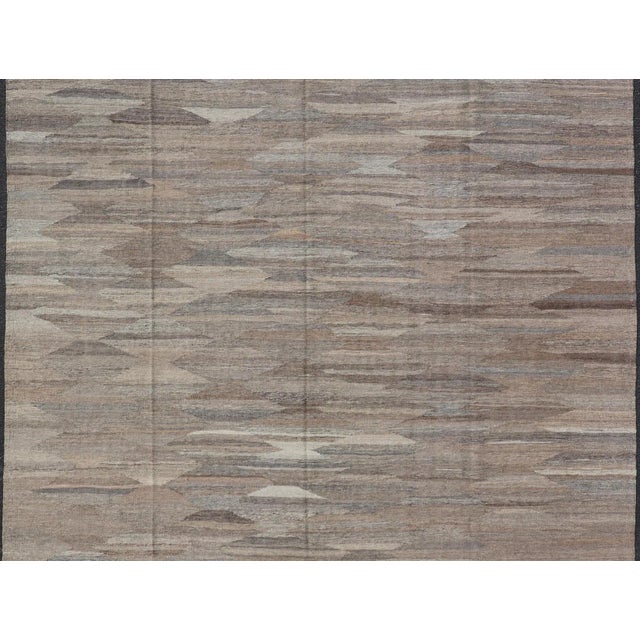 Hand-Woven Kilim Rug by Keivan Woven Arts, Gray Diamond Design 8'8 X 12'7 For Sale - Image 9 of 13