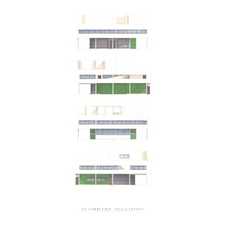 Le Corbusier, Villa Savoye, Four Elevations, Offset Lithograph For Sale