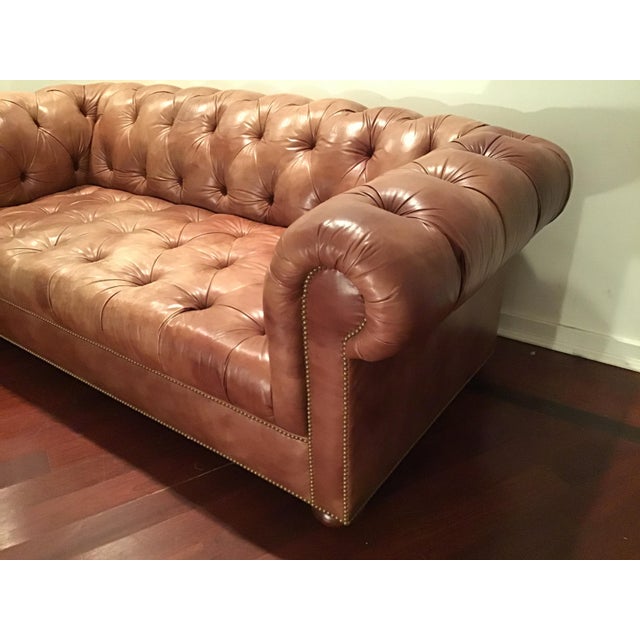 Leather Saddle Colored Chesterfield Sofa Chairish