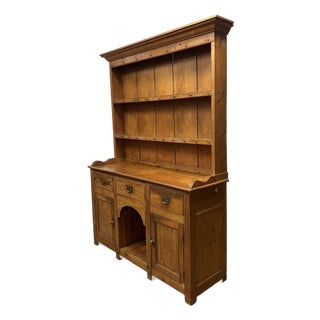 19th Century English Pine Dresser Hutch For Sale