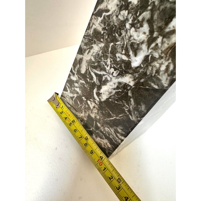 Mid 20th Century Large Nero Marquina Marble Obelisk Sculpture | Black & White Veined Stone Decor, 18” For Sale - Image 10 of 11