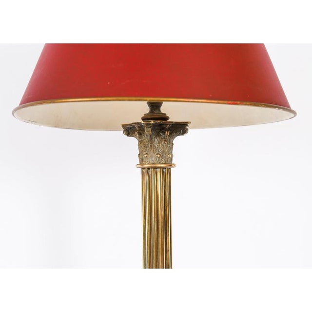 Antique Brass Corinthian Column Table Lamps, 1890s, Set of 2 For Sale - Image 6 of 17