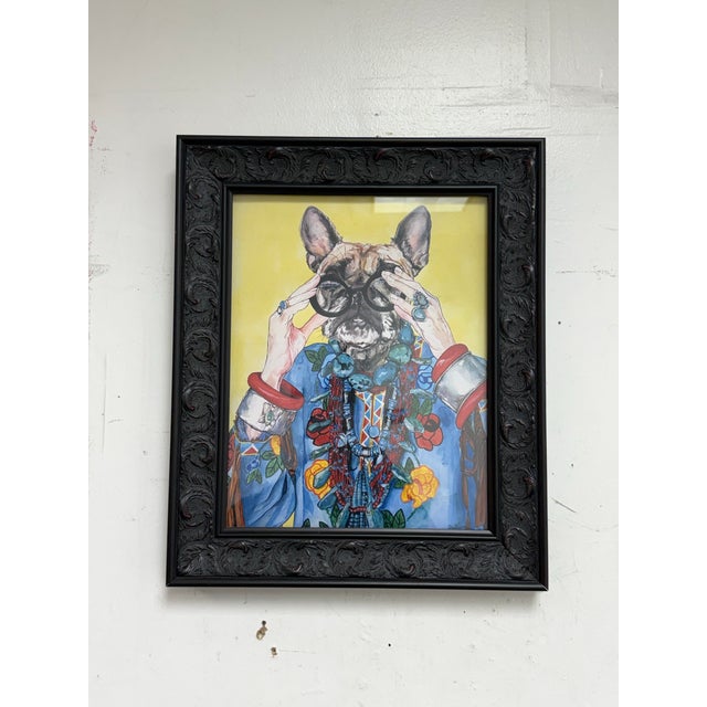 Pop Art Ivy McConnell Pop Art Giclee Print "Iris Apfel as a Dog", Framed For Sale - Image 3 of 12