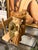 1970s Hand Carved Wooden Sitting Husband and Wife Sculpture For Sale In Atlanta - Image 6 of 6
