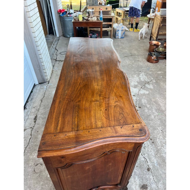 French Provincial French 19th Century Louis XV Provincial Solid Walnut Two Door Buffet For Sale - Image 3 of 12