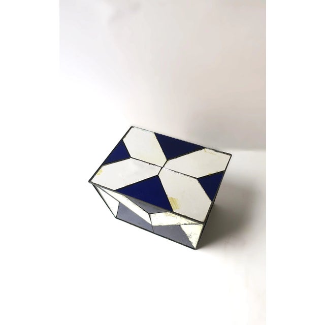 Art Deco Blue Glass Box For Sale - Image 10 of 12