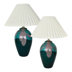 Pair of Vintage Handmade Pottery Lamps