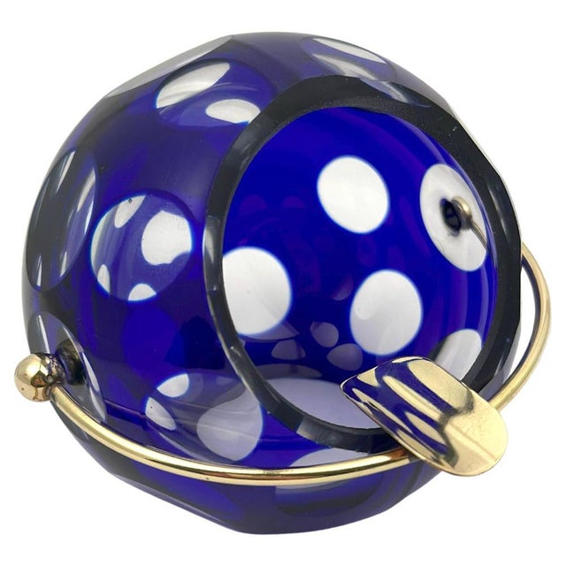 Cobalt Blue Cut-to-Clear Glass Ashtray by Marita Voigt, 1960s For Sale - Image 10 of 10