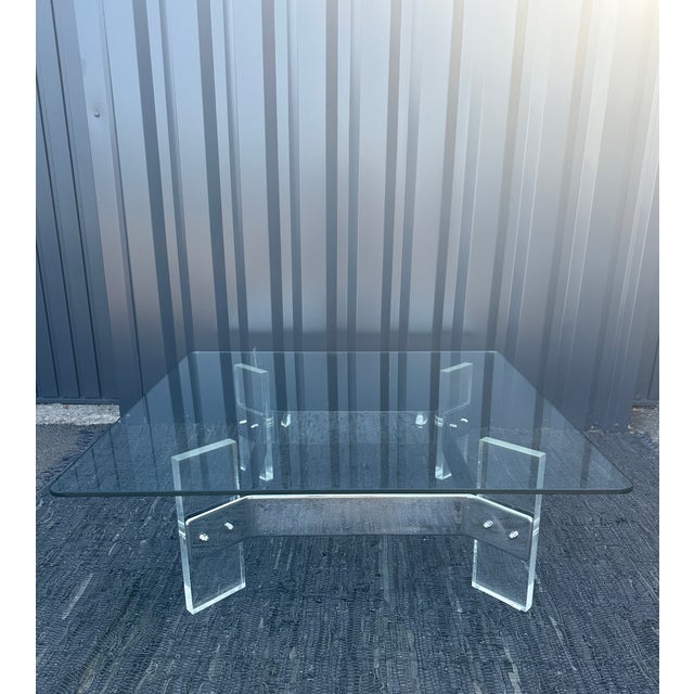 Vintage Table in Glass, 1970 For Sale - Image 4 of 14