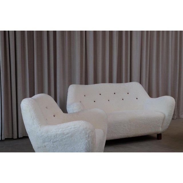 Swedish Sheepskin Sofa, 1950s For Sale - Image 12 of 14