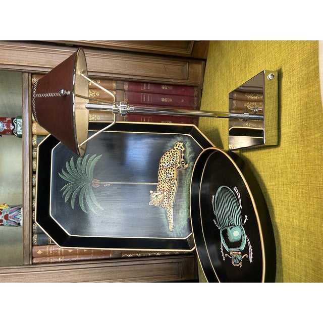 Bamboo Stem Lamp with Fire Lotus Fan by Corallina For Sale - Image 6 of 7
