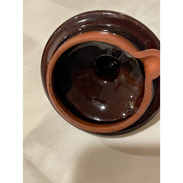 Ceramic Vintage Brown Betty Redware Tea Pot, Made in Japan For Sale - Image 7 of 12