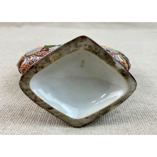 Early 20th Century Early 20th C. Antique Japanese Satsuma Moriage Porcelain Basket Vase With Figures For Sale - Image 5 of 5