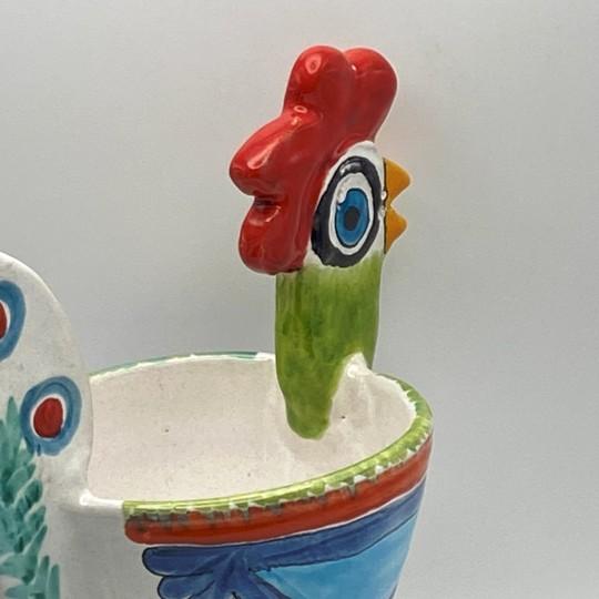 Red Vintage Giovanni DeSimone Rooster Signed Centerpiece Bowl For Sale - Image 8 of 18