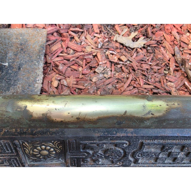 Victorian Vintage Brass Fireplace Fender For Sale - Image 3 of 6