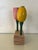 1960s Rare Danish Mid Century Handmade Carved Tulip Flower Salt & Pepper Set on Burlwood Stand For Sale - Image 5 of 11