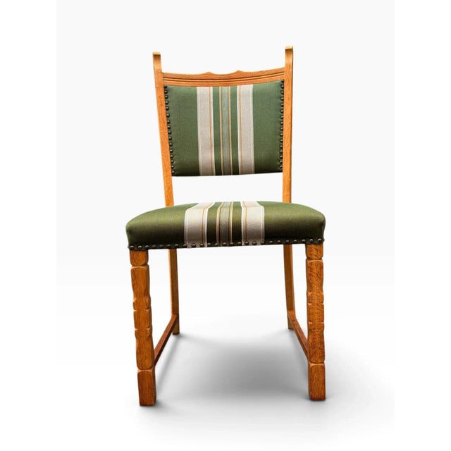 Set of Six Danish Oak Dining Chairs by Henning Kjærnulf For Sale - Image 9 of 16
