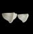 An elegant set of two alabaster wall lamps with a distinctive organic, almost shell-like design. This rare set has a...