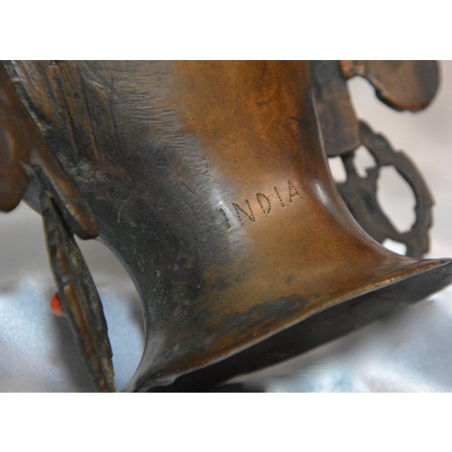 Metal Vintage Thai Bronze Buddha Head From India For Sale - Image 7 of 8