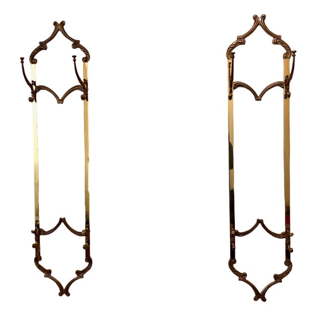 Vintage Italian Hollywood Regency Wall-Mounted Coat Racks, 1960s, Set of 2 For Sale