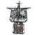 Art Deco 1930s Art Deco Light Up Chrome Douglas Dc-3 Airplane Ashtray Stand W/ Art Glass Base For Sale - Image 3 of 12