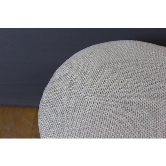 Round stool in molded and carved walnut in the Louis XVI style, seat height 55 cm, waxed finish, overall in very good...