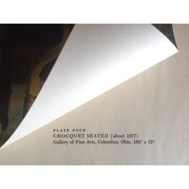 1950s Vintage 1952 Post Impressionist Authentic Lithograph Print " Chocquet Seated " After Paul Cezanne1887 For Sale - Image 5 of 8