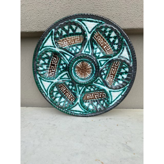 1950s Mid-Century Rare Ceramic Oyster Plate Robert Picault Vallauris For Sale - Image 5 of 6