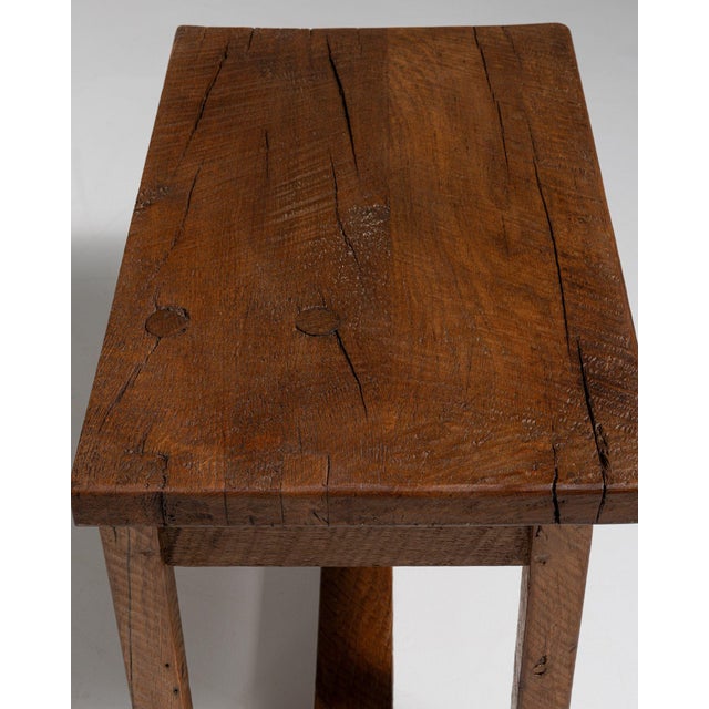 1970-1979 France Honey Oak Single-Drawer Side Table For Sale In Greensboro - Image 6 of 11